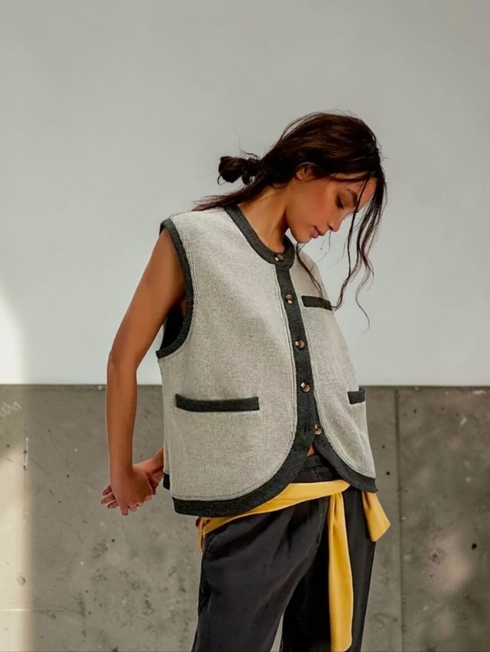 Free People Jackie Sweatshirt Vest XS